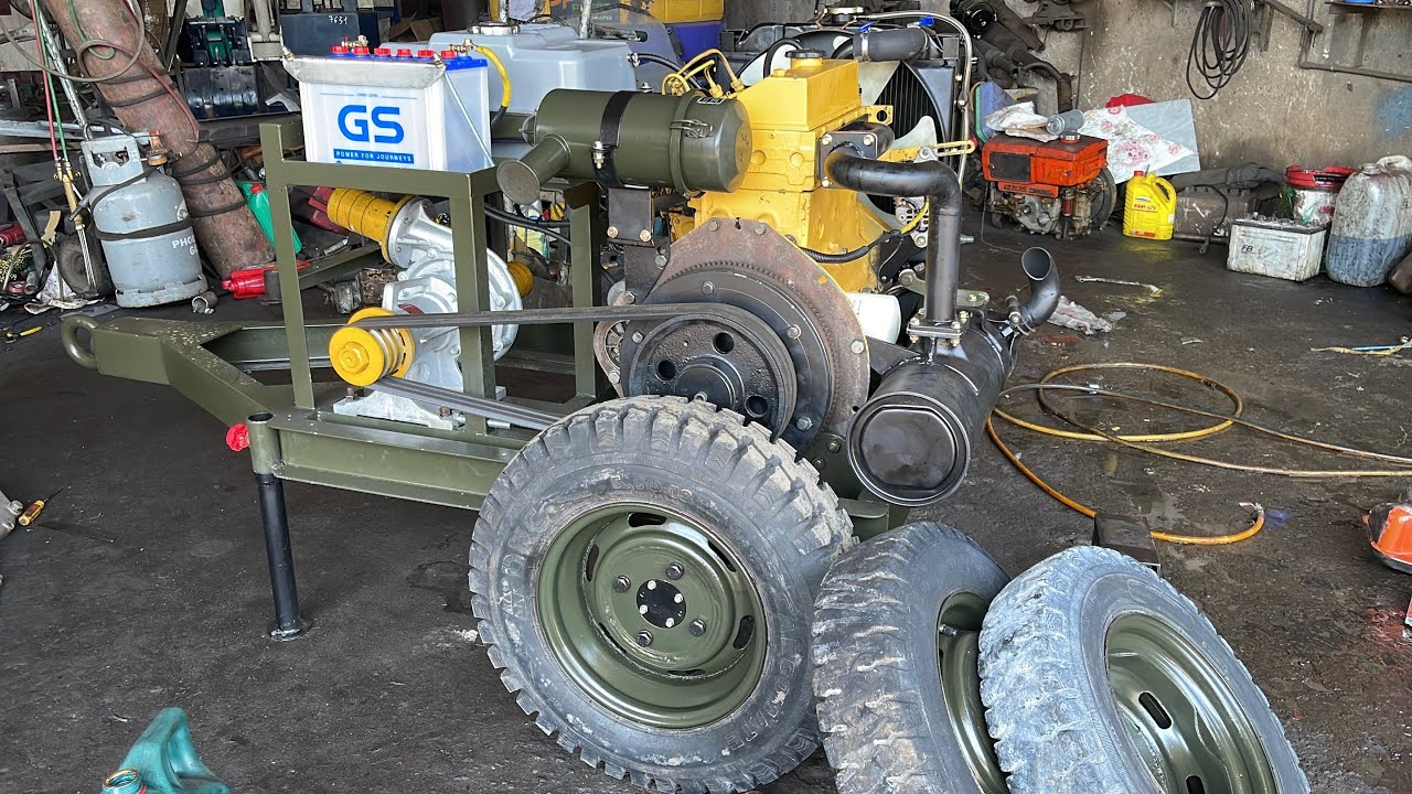 Komatsu 3D95 Kéo Bơm Văn Thể 6 Luôn Móc Lắp Ráp Tại Nông Cơ Nguyễn Văn Châu 