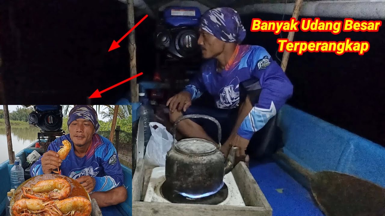 Rejeki Nomplok Diakhir Tahun!Banyak Udang Besar Yang Terperangkap Langsung  Dimasak diatas Perahu