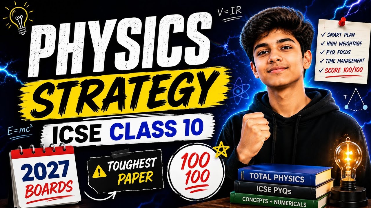 Physics 100/100 Topper's Strategy ✨️ Full Latest 2027 ICSE Class 10 Board Exams