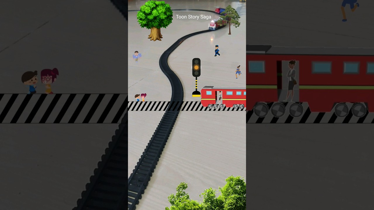 Steam engine is crossing railway track and train is approaching fast | USA