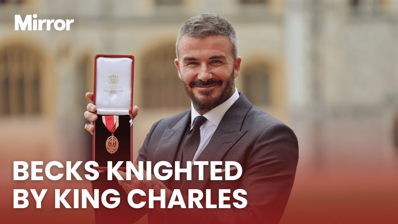 David Beckham is finally knighted by King Charles at Windsor Castle