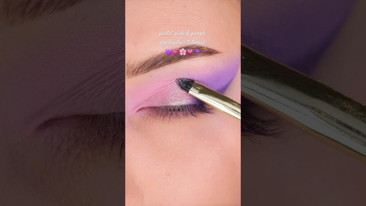 pastel pink & purple makeup look | eyeshadow tutorial | eye makeup | rhinestone makeup