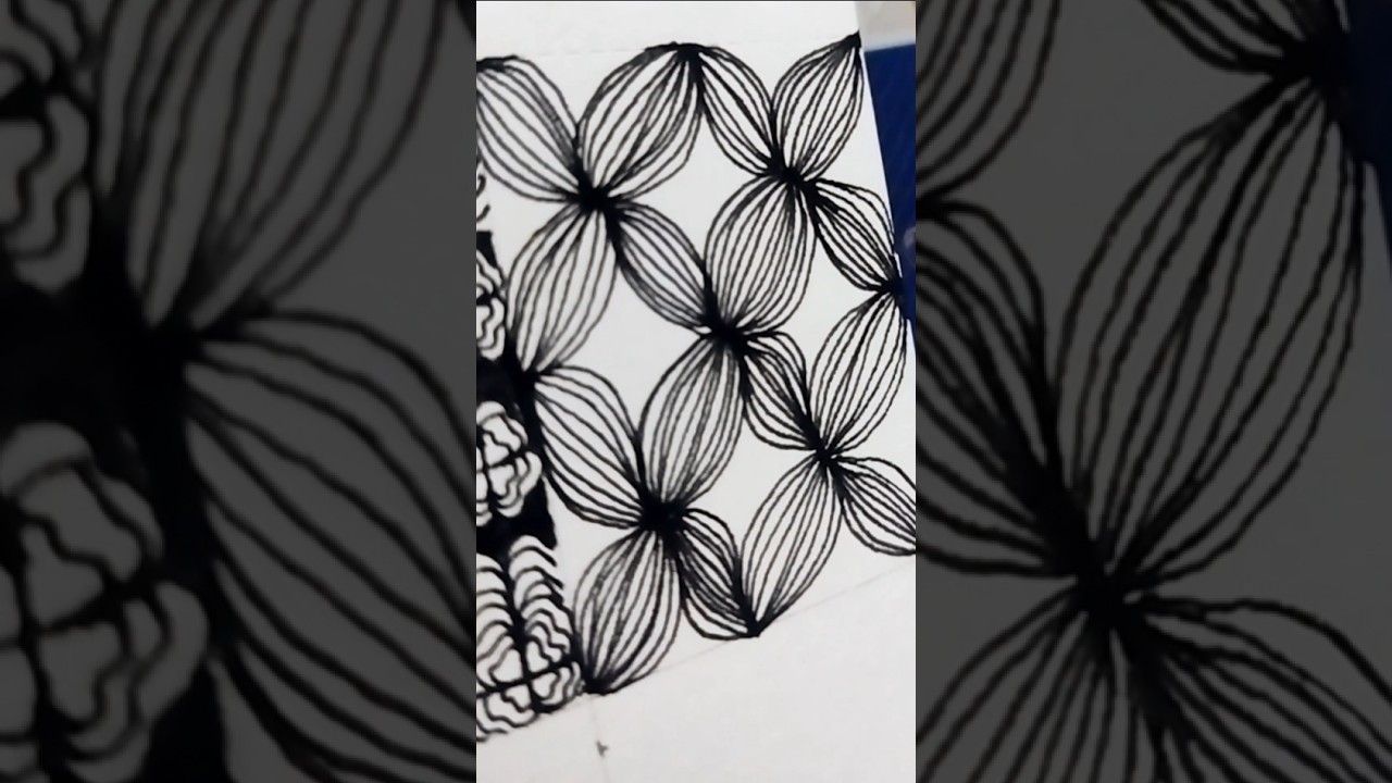 Relax & Create: Easy Zentangle Pattern Tutorial ✨ | Mindful Art #zentangle #artshorts
