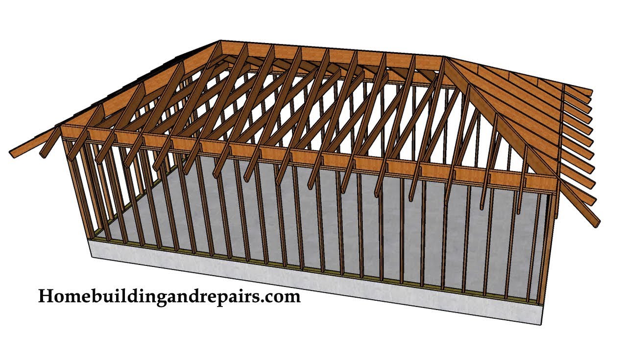 Example of Hip Roof with Ceiling Joist Construction – Framing and Design