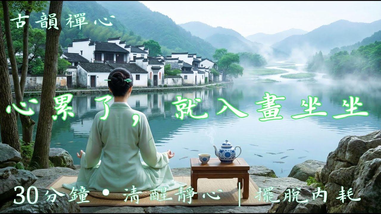 《水墨江南・入靜》【30分鐘】唐風江南女子・古風音樂｜靜心・陪伴・放鬆 30-minutes Chinese Traditional Music for relaxation