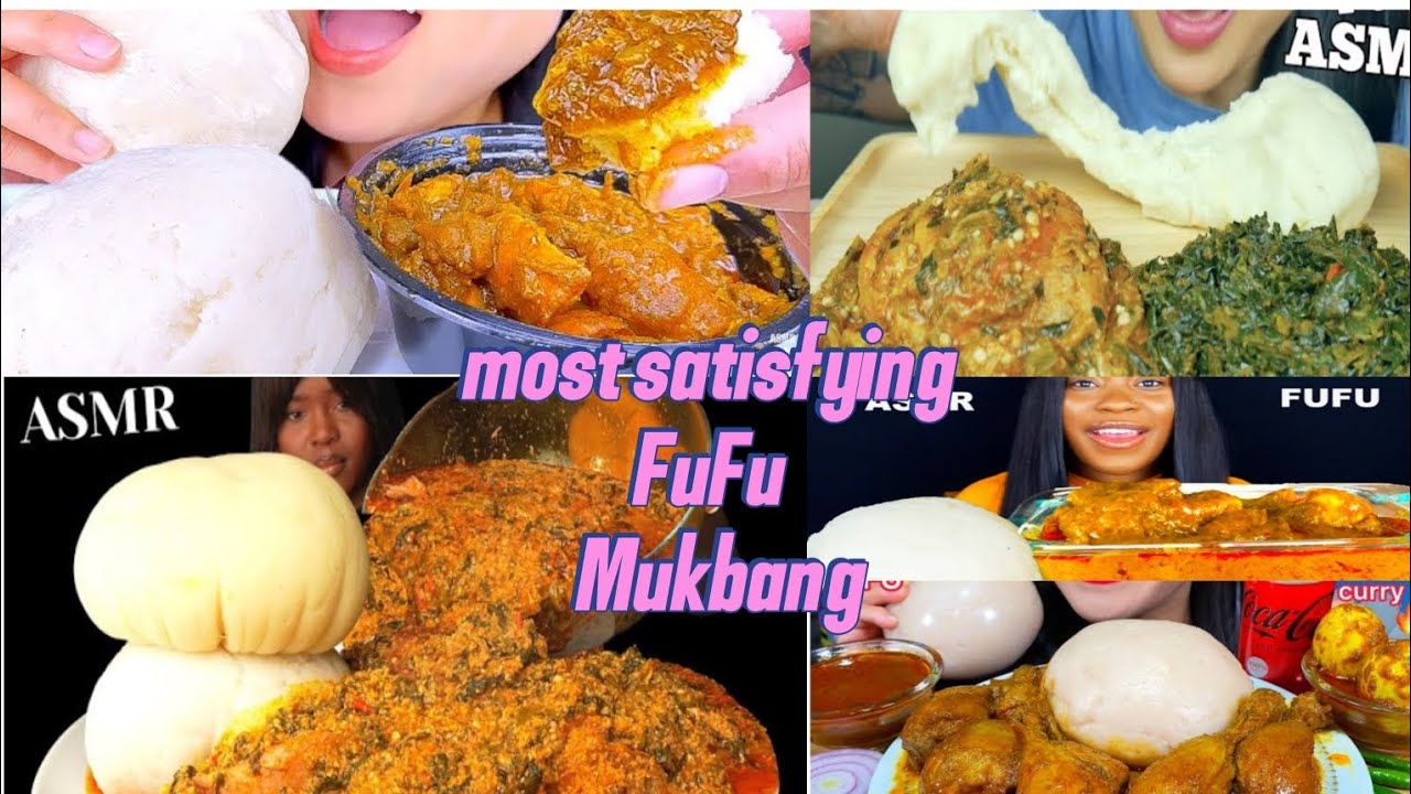 mukbanger eats african and naijirian famous food FuFu😱|Asmr/ Mukbang compilation 04