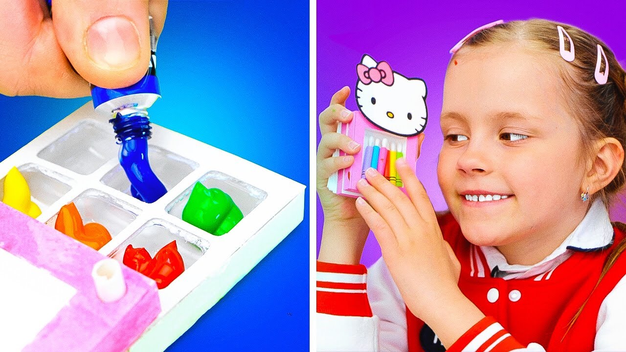 🎨 Uau! 😄 Transformei Papel em Uma Paleta de Tintas Portátil e Pincéis! ✂️