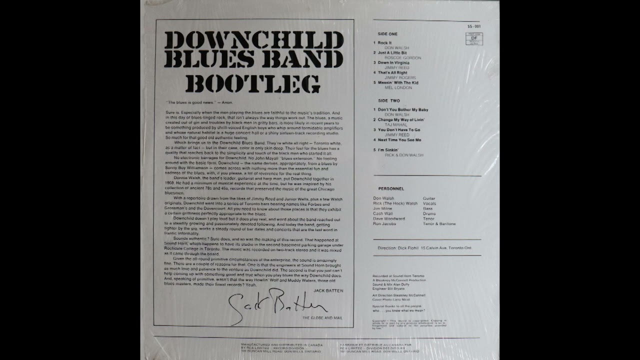 Downchild Blues Band  *  Bootleg -1971