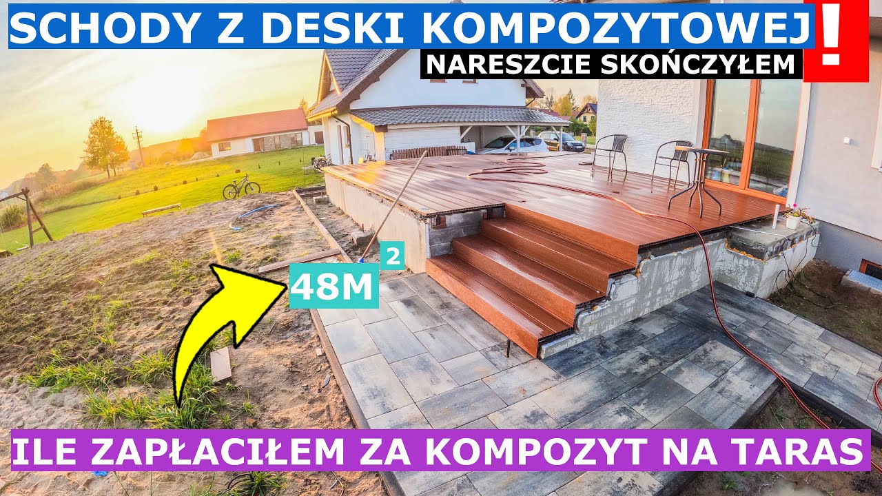 Ile kosztuje deska kompozytowa na taras 48m2? Jak robić schody z deski kompozytowej?