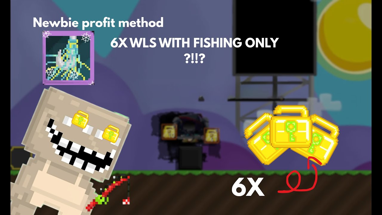 Growtopia Fishing Profit | 6X WLS  | Low cost profit | #1 RTO first BGL with fishing
