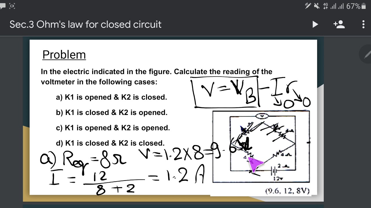 ohm's law  for closed circuit