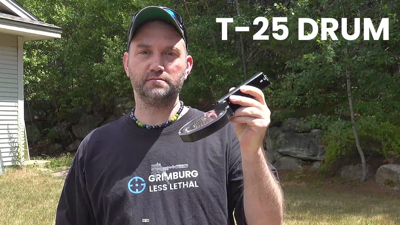 ADN Paintball T-25 Drum Modified by Grimburg to fit the Valken M17 SMG Magwell