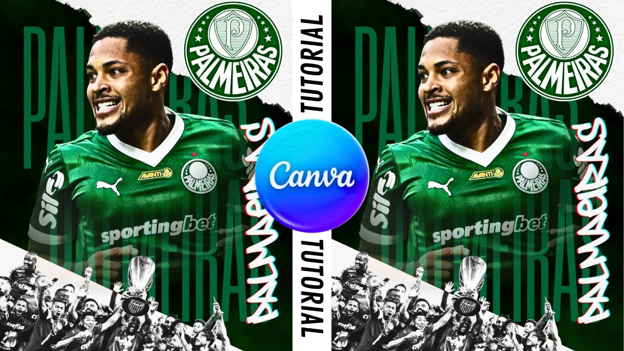Tutorial de Arte Social Media Para FUTEBOL no CANVA ! Flyer Futebol No Canva