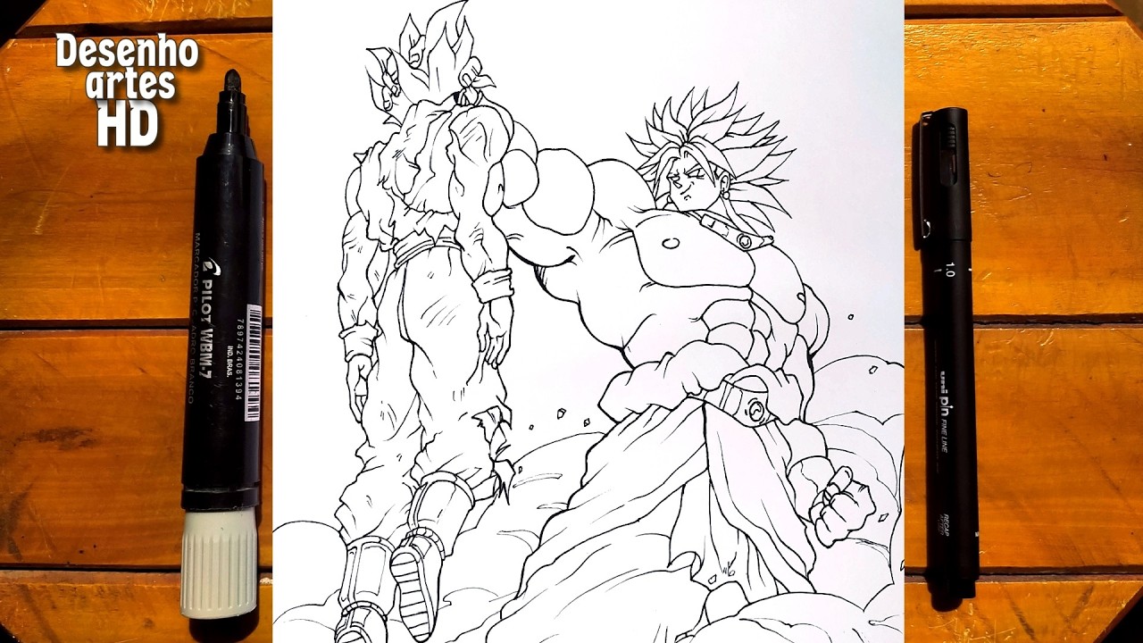 Hoje como desenhar o Goku vs Broly lendario do filme Broly – O Lendário Super Saiyajin