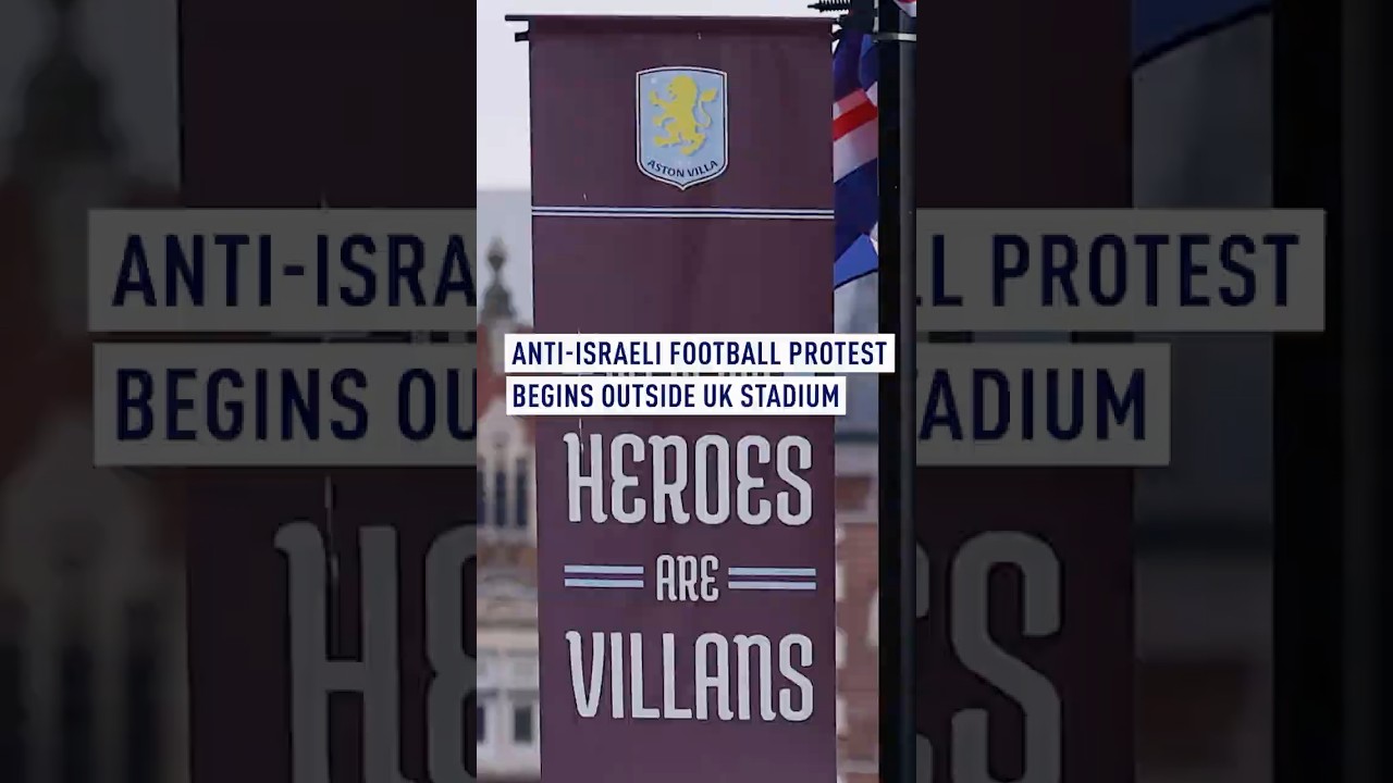 Anti-Israeli football protest begin outside UK stadium