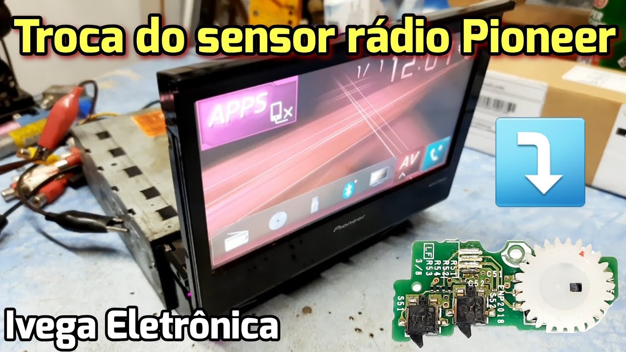 Troca do sensor Pioneer retrátil, com problemas de tela