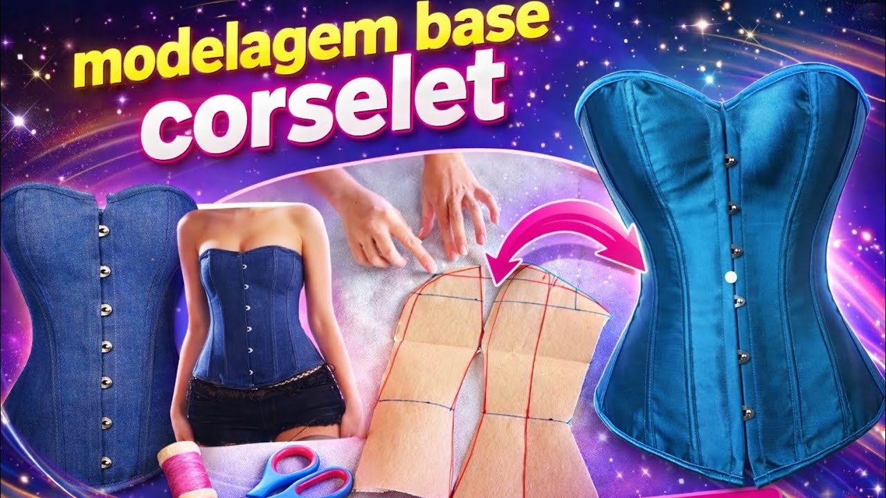 ✅️DIY Como fazer  Modelagem Base Corselet _Costura fácil passo a passo p iniciantes  Gisleide Novelo