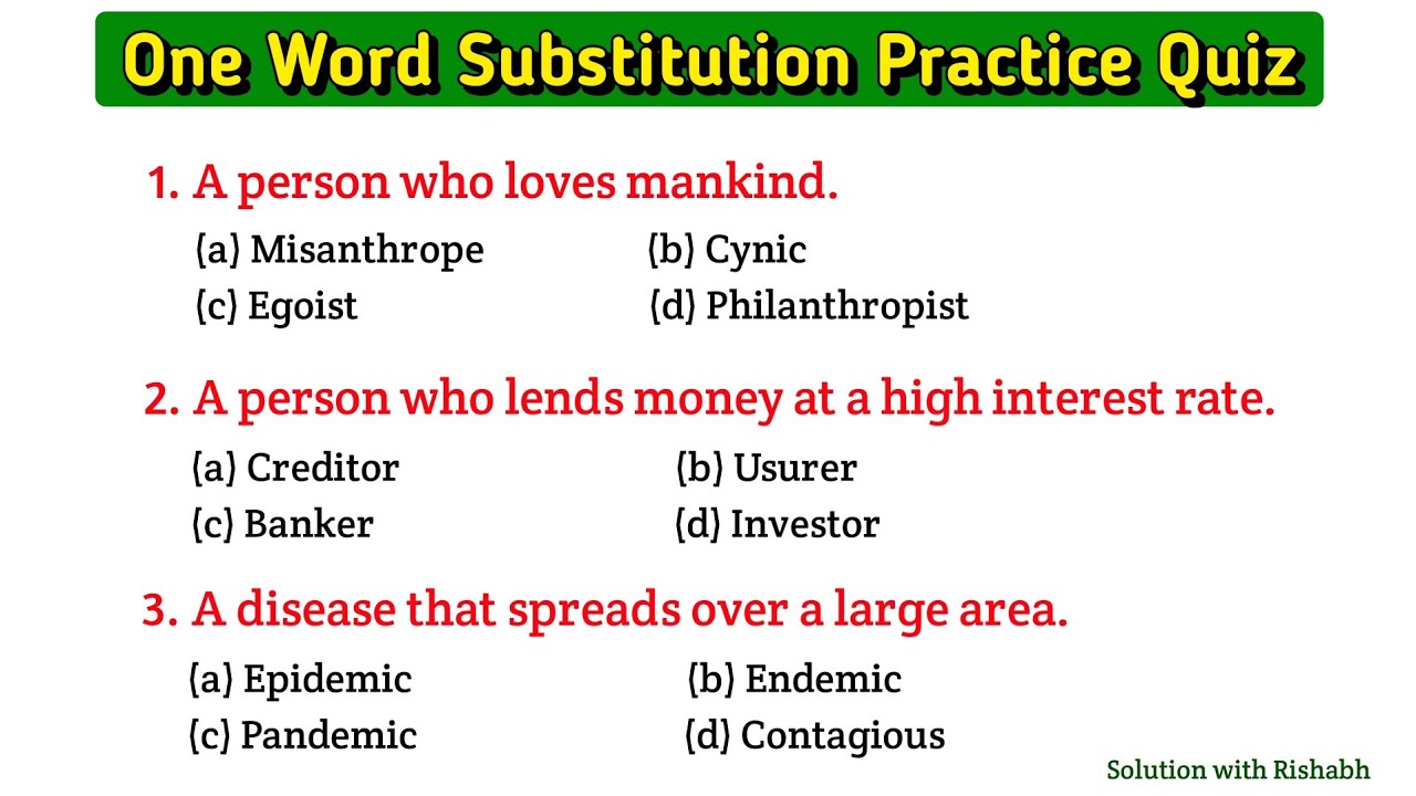 One Word Substitutions for all competitive exam | One word substitution for ssc exams