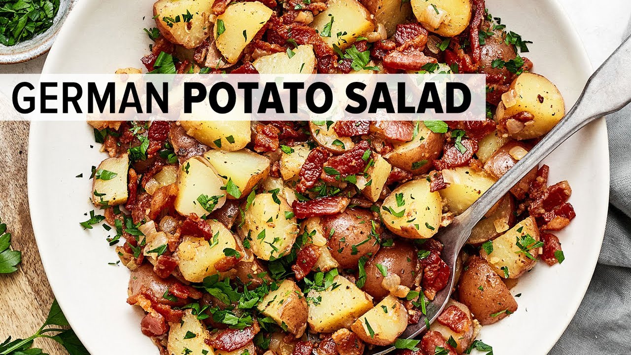 GERMAN POTATO SALAD with a warm bacon vinegar Dijon dressing!