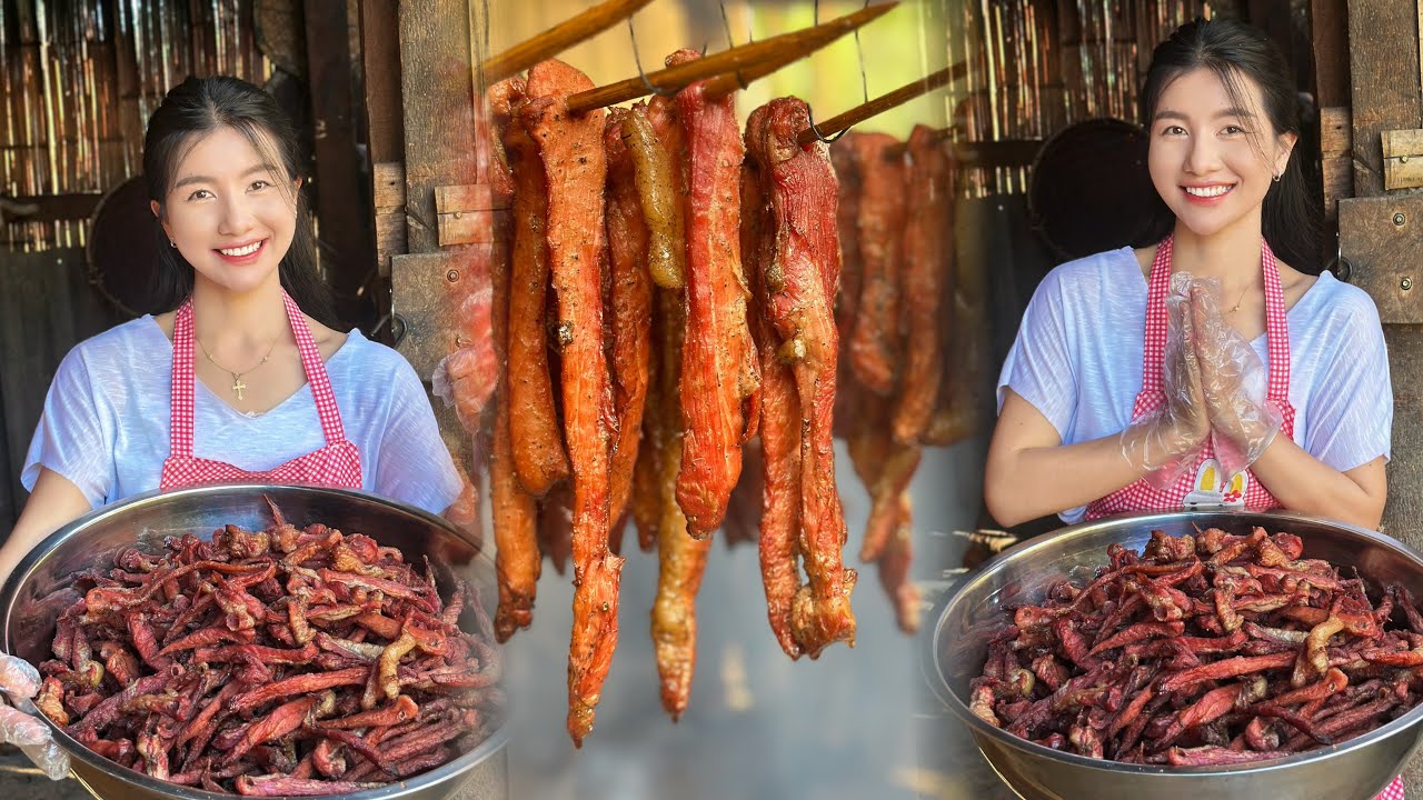 ￼ อร่อยจนต้องคิดถึงแม่ค้าเลยแหละ ลองดู🥹😋🫶 #วิถีบนดอย  #หมูรมควัน