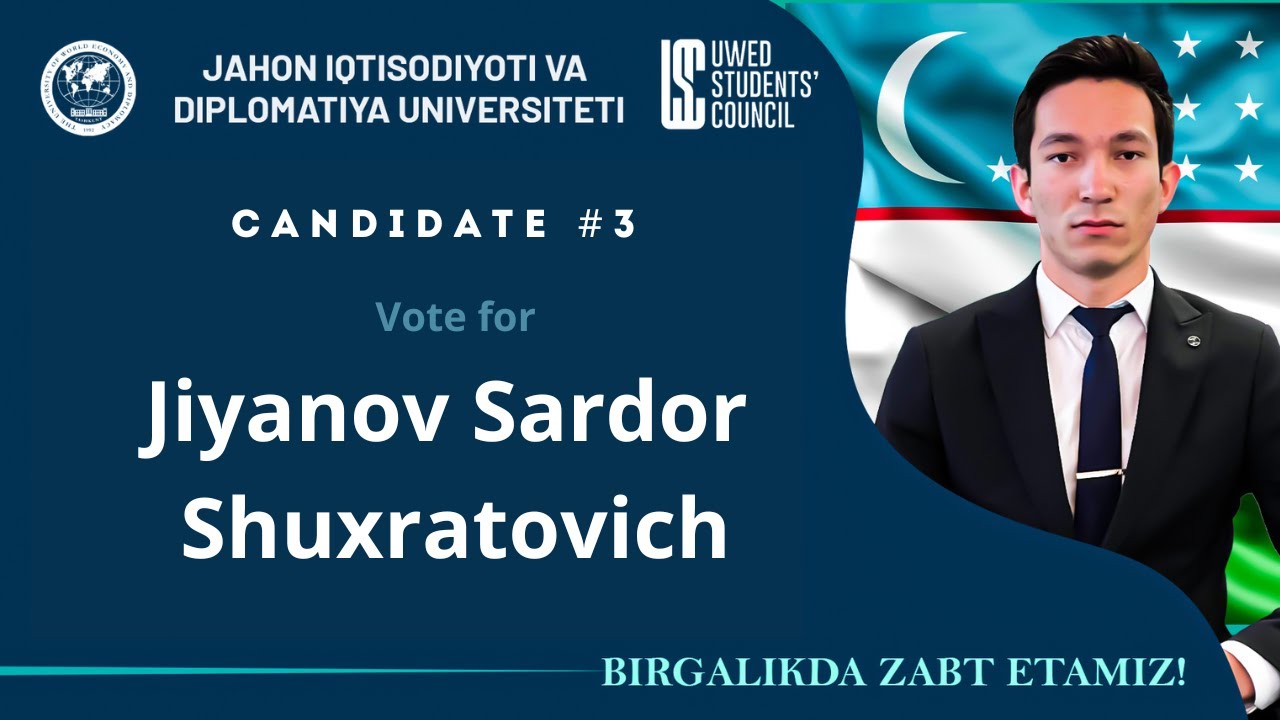 #ElectionsSC 2023 | Candidate#3 | Sardor Jiyanov