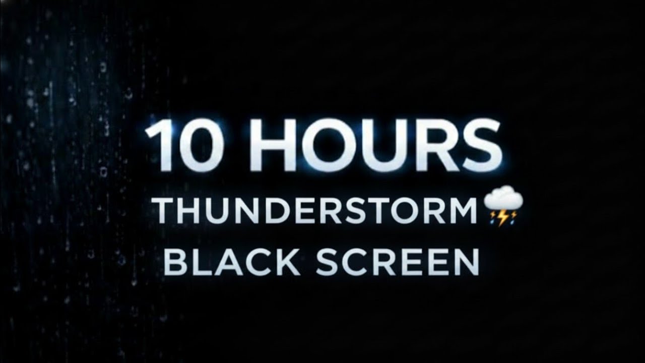 Thunderstorm Ambience for Sleep 🌧️ | Black Screen | Relax and Drift Off 10 Hours