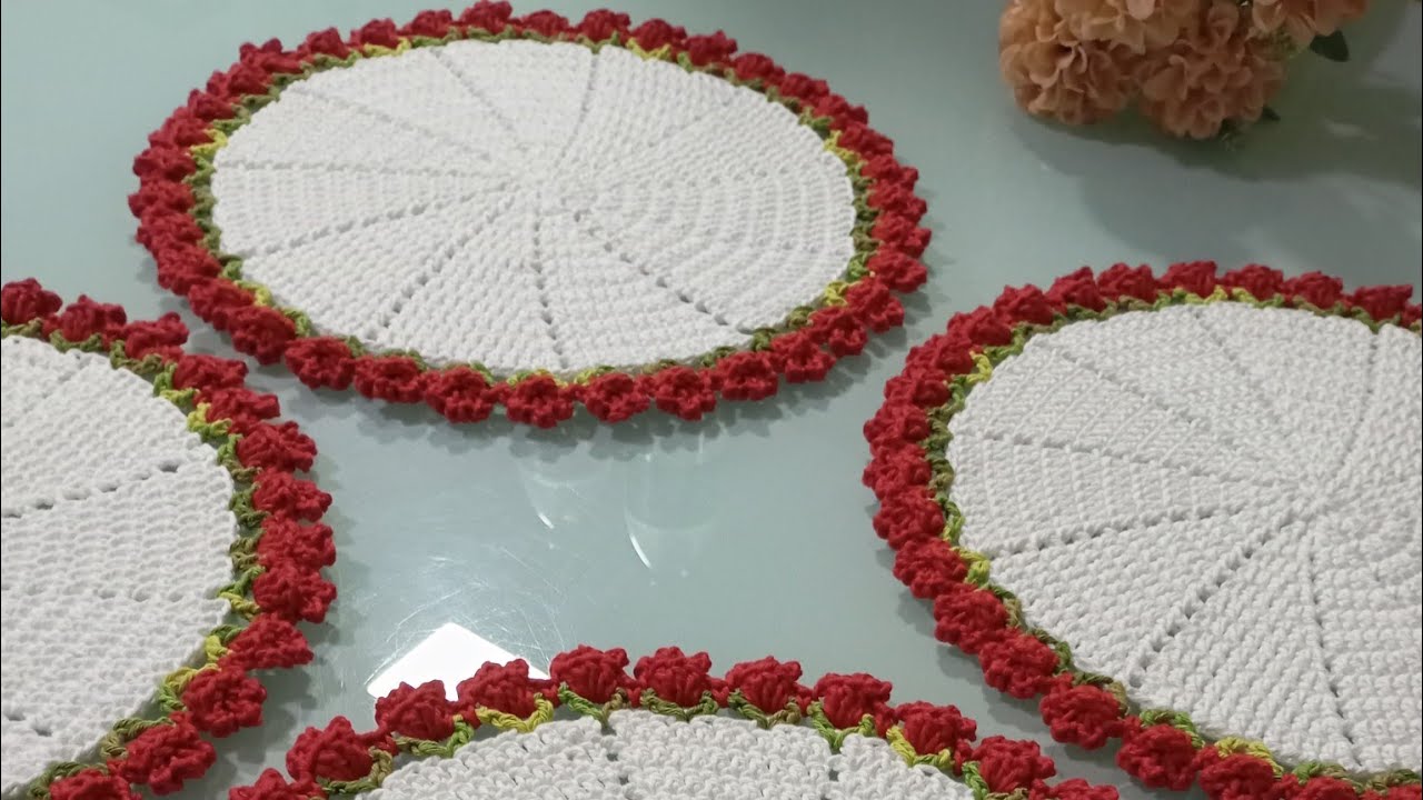 SOUSPLAT TULIPAS ECONÓMICO! #izabelespecialcrochê #sousplattulipas #americanotulipas #croche
