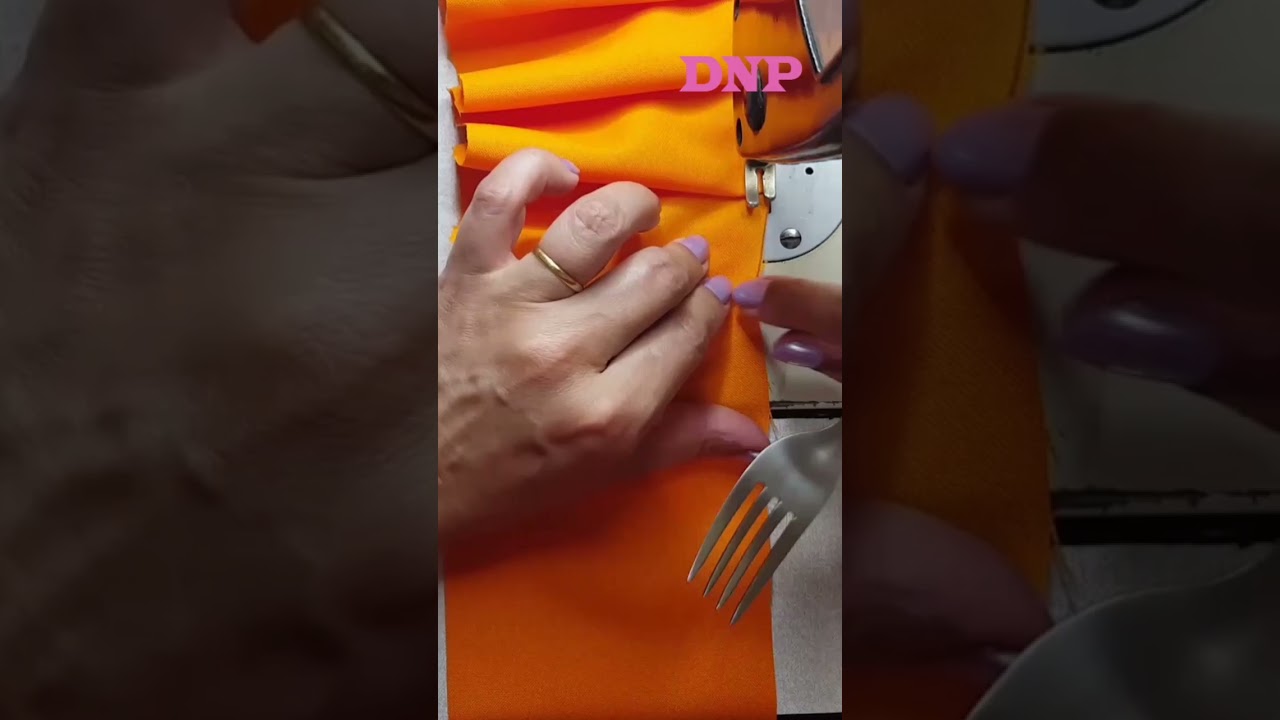 Use o garfo para fazer pregas certinhas #costura #sewing #tutorialyoutube