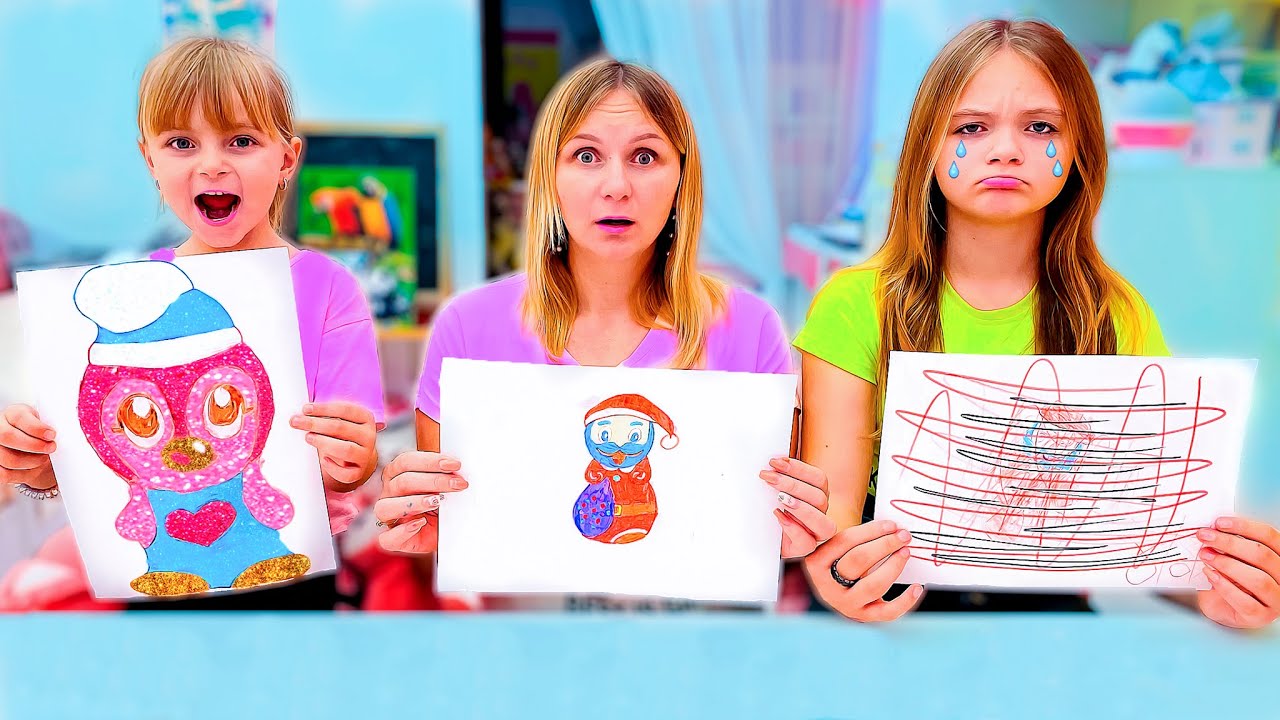 Самый сложный рисунок Кто лучше нарисует тот получит приз. Маргарита Лера и Мама