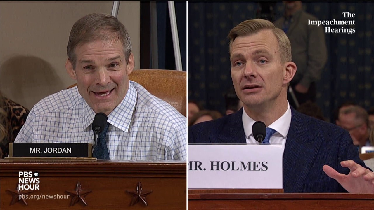 WATCH: 'It was obvious' what Trump wanted from Ukraine, Holmes tells Rep. Jordan | First impeachment