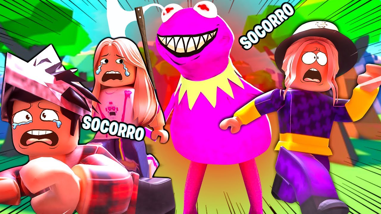 FUJA DO SAPO ROSA DO MAL !!! - (Frogge Roblox)