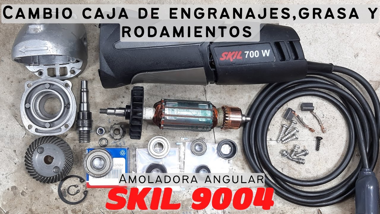 Cambio caja de engranajes, grasa y rodamientos amoladora angular Skil 9004 700W