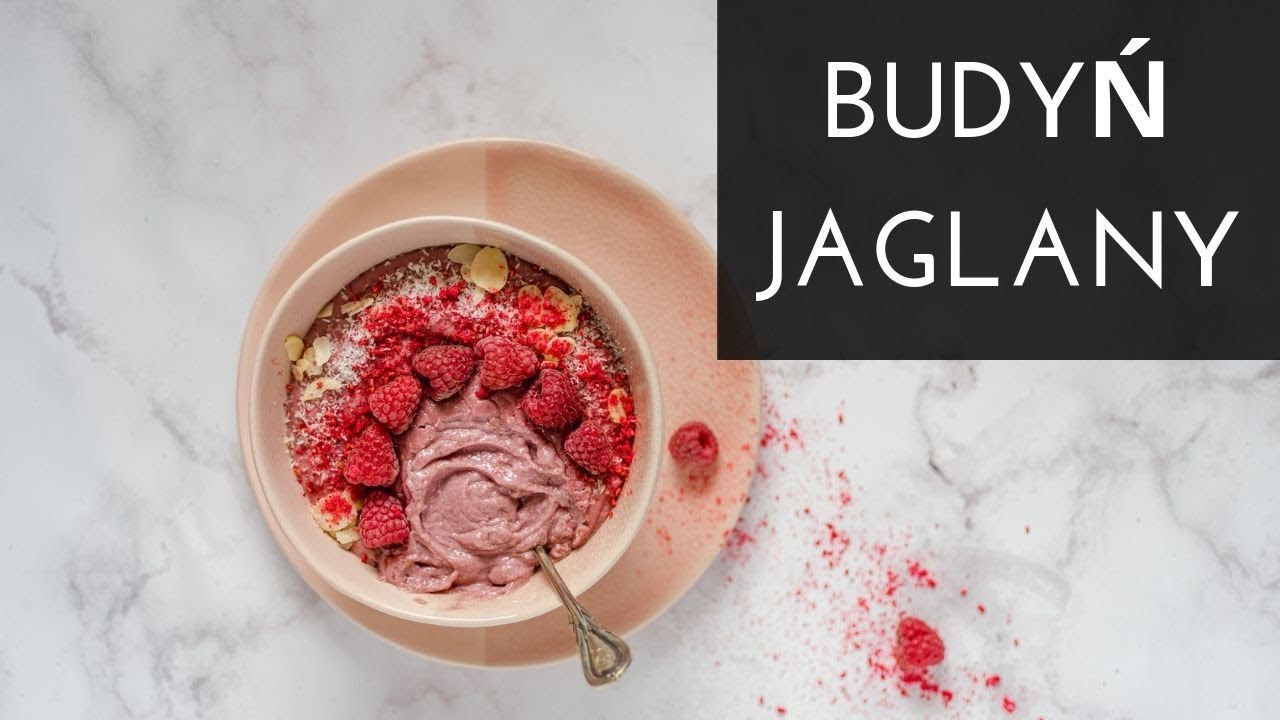 Malinowy budyń jaglany na mleku kokosowym