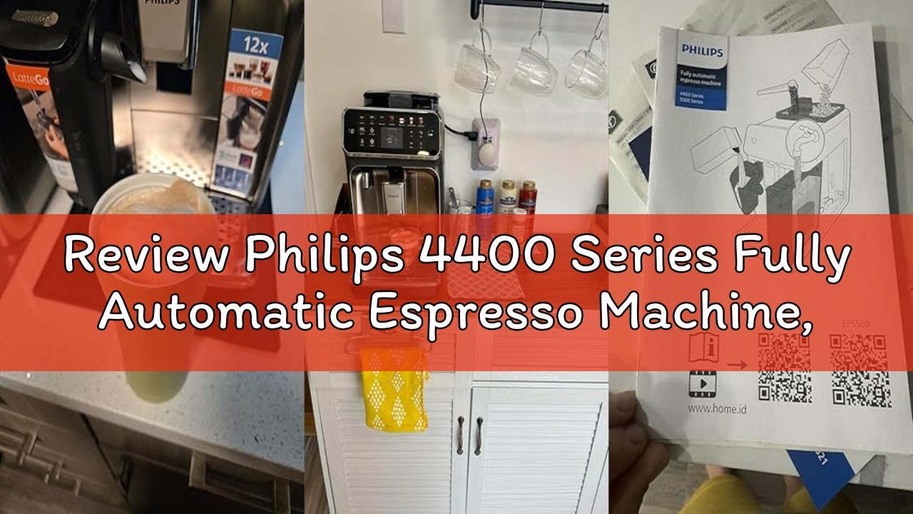 Review Philips 4400 Series Fully Automatic Espresso Machine, LatteGo Milk System, Integrated Grinder
