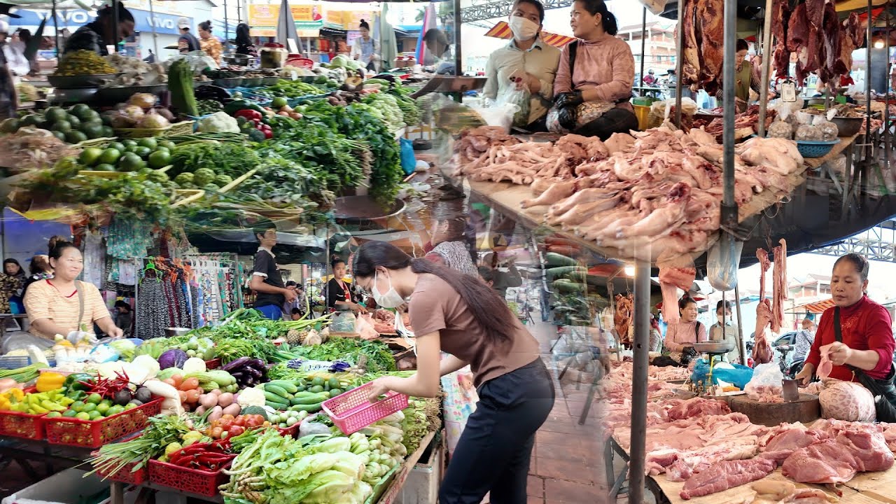 Trapang Tloeung Market | Local Life & Street Food in Phnom Penh #CambodiaWalkStreet