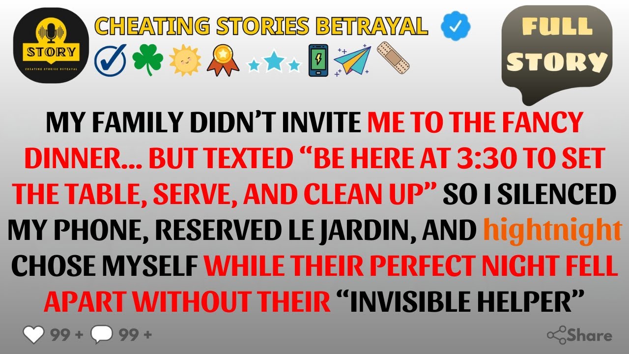 [FULL STORY] Excluded From Family Dinner—They Wanted Free Help, So I Went to Le Jardin