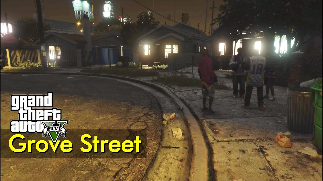 Grove Street at night | Just Walking | GTA V