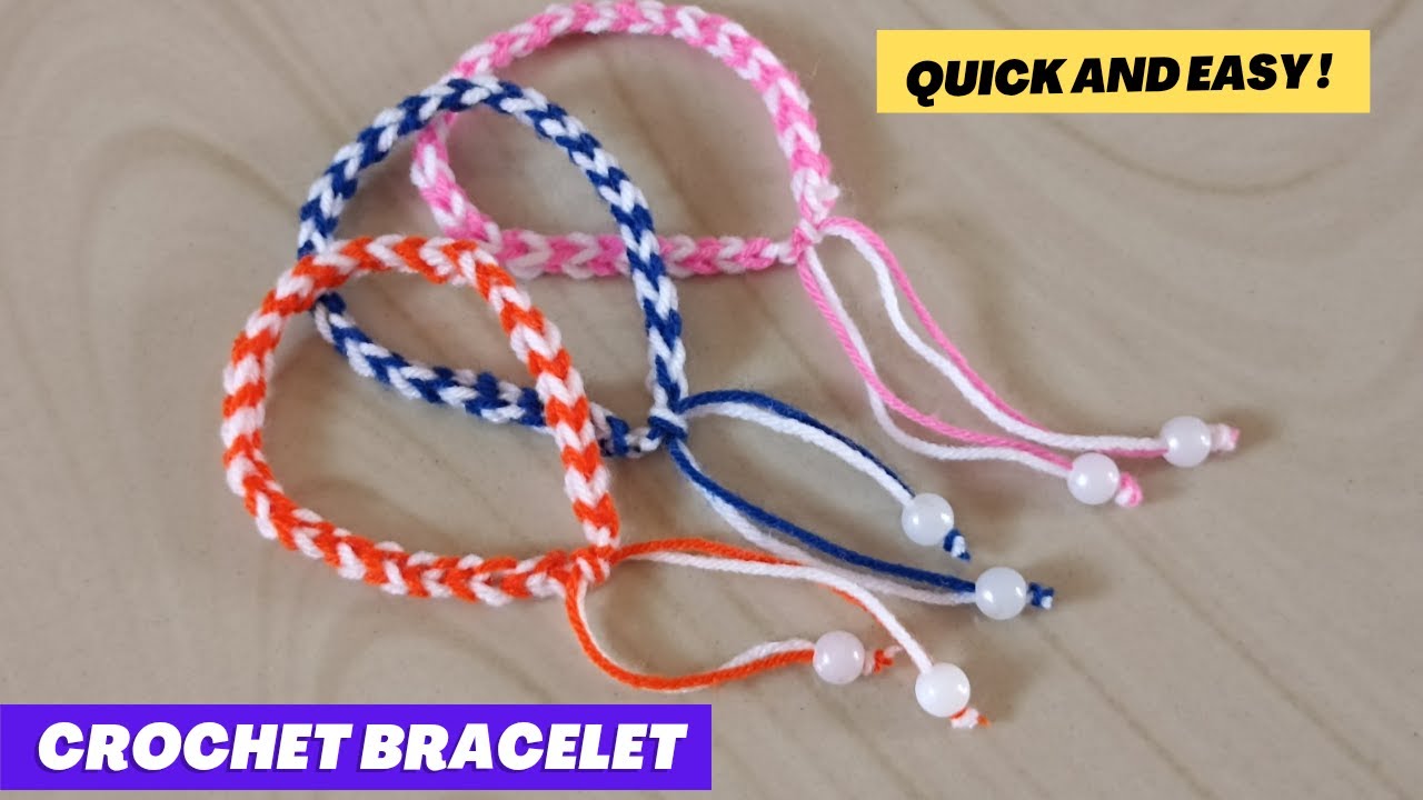 💯 Simple,Fast and Easy Crochet Bracelet Tutorial/Crochet Cord/Friendship Bracelet