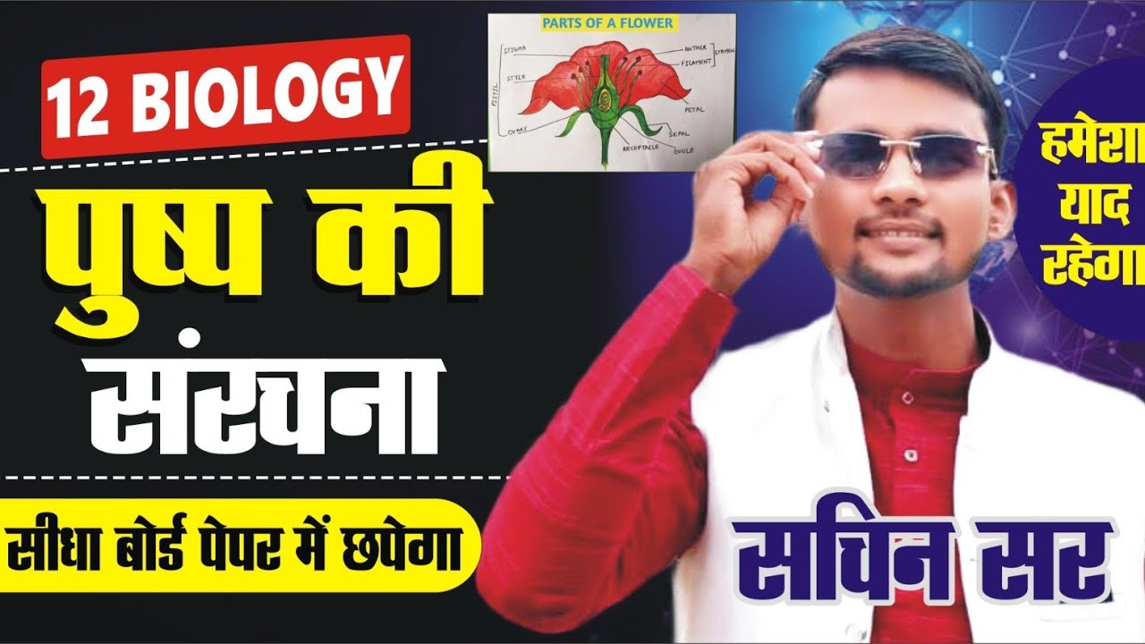 Structure of Flowers || पुष्प की संरचना || Pushp ki Sanrachna Class 12th || by Sachin Sir