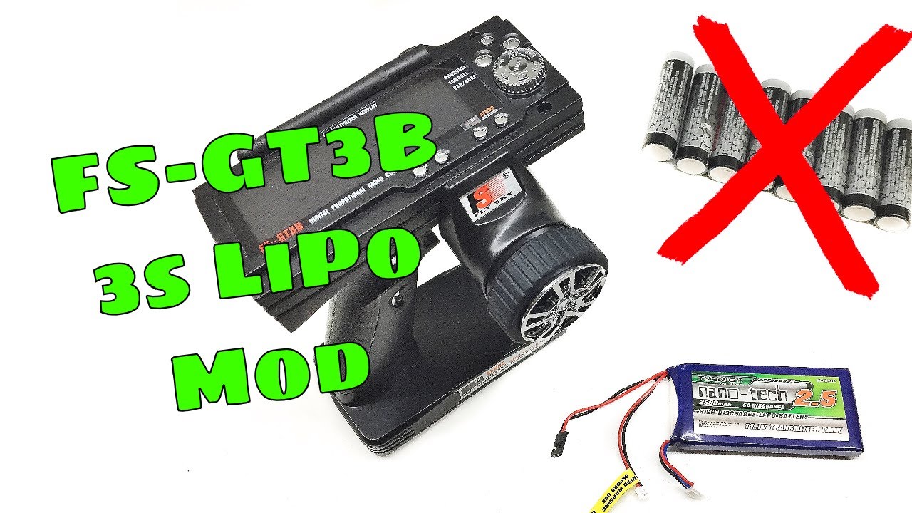 FlySky FS-GT3B 3s LiPo Battery Mod