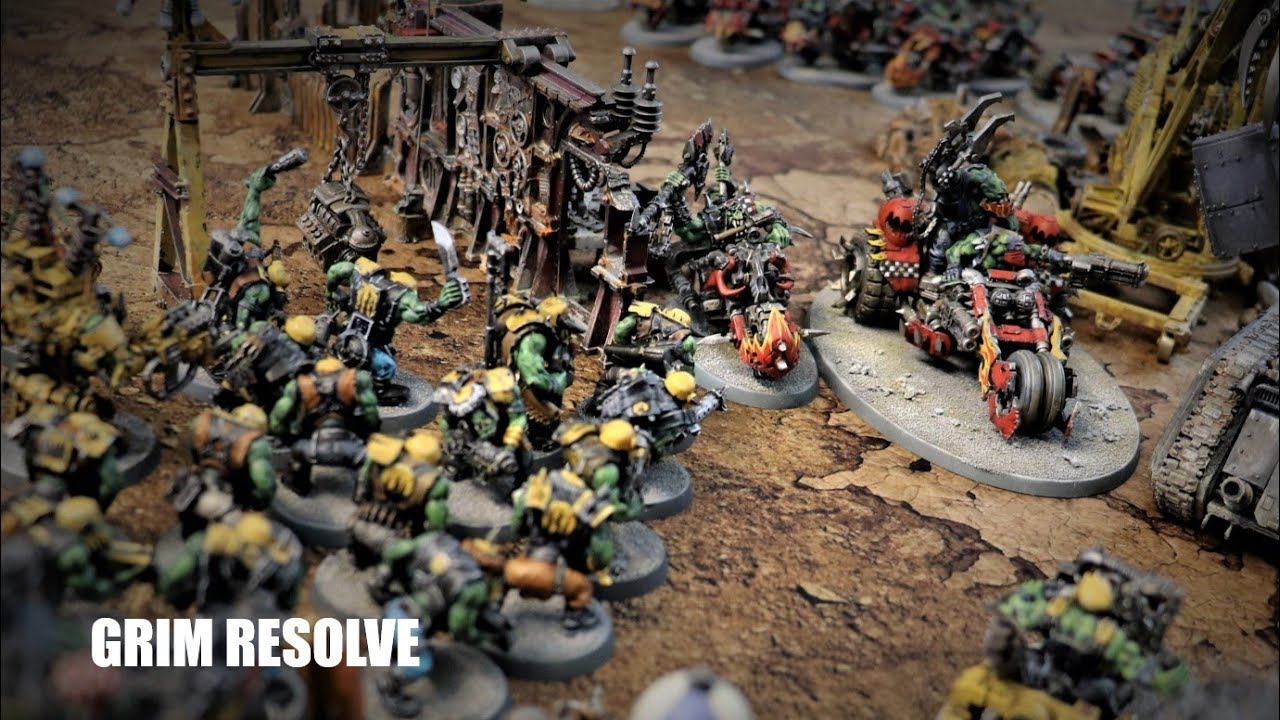 Bad Moons vs Evil Sunz Orks Vigilus Defiant Battle 8th Warhammer 40k