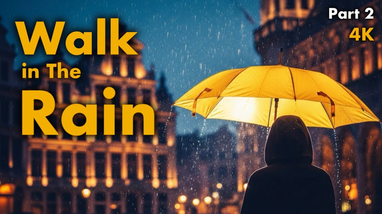 Rainy Night Walk in Ghent 🇧🇪 | City Ambience & Street Lights 4K