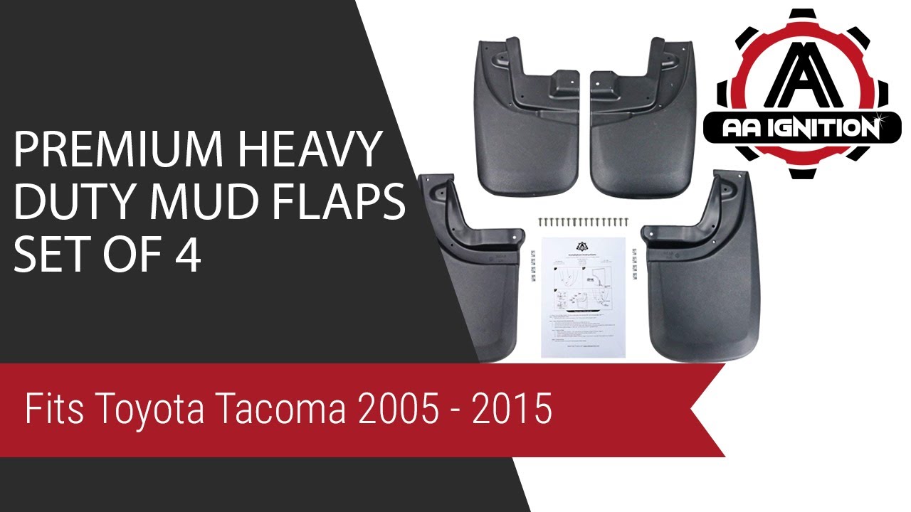 Premium Heavy Duty Mud Flaps Set of 4 - Fits 2005-2015 Toyota Tacoma
