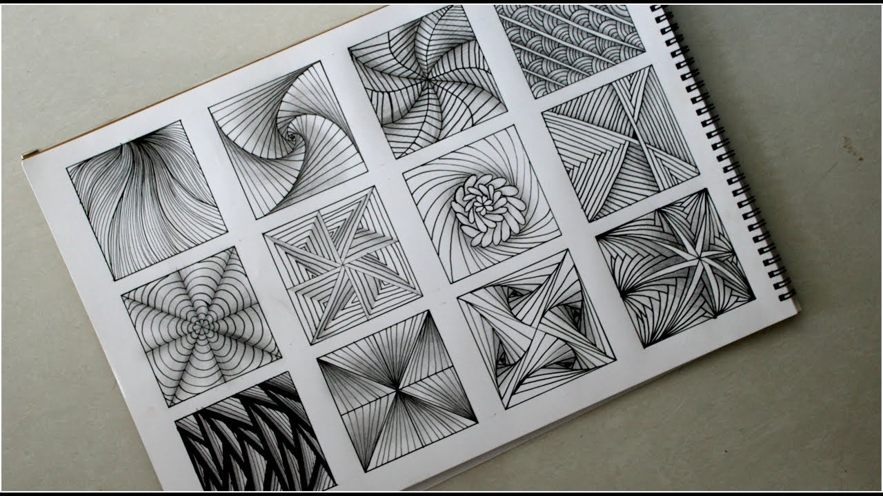 12 Zentangle Patterns || zentangle 3d patterns