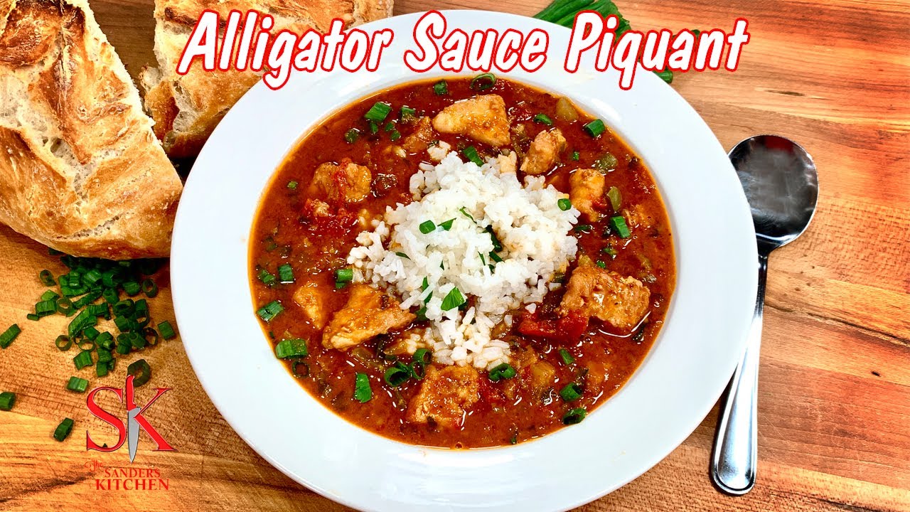 ALLIGATOR SAUCE PIQUANT | TENDER ALLIGATOR MEAT IN A RICH RED SAUCE | WITH NO TEETH AND NO BITE!