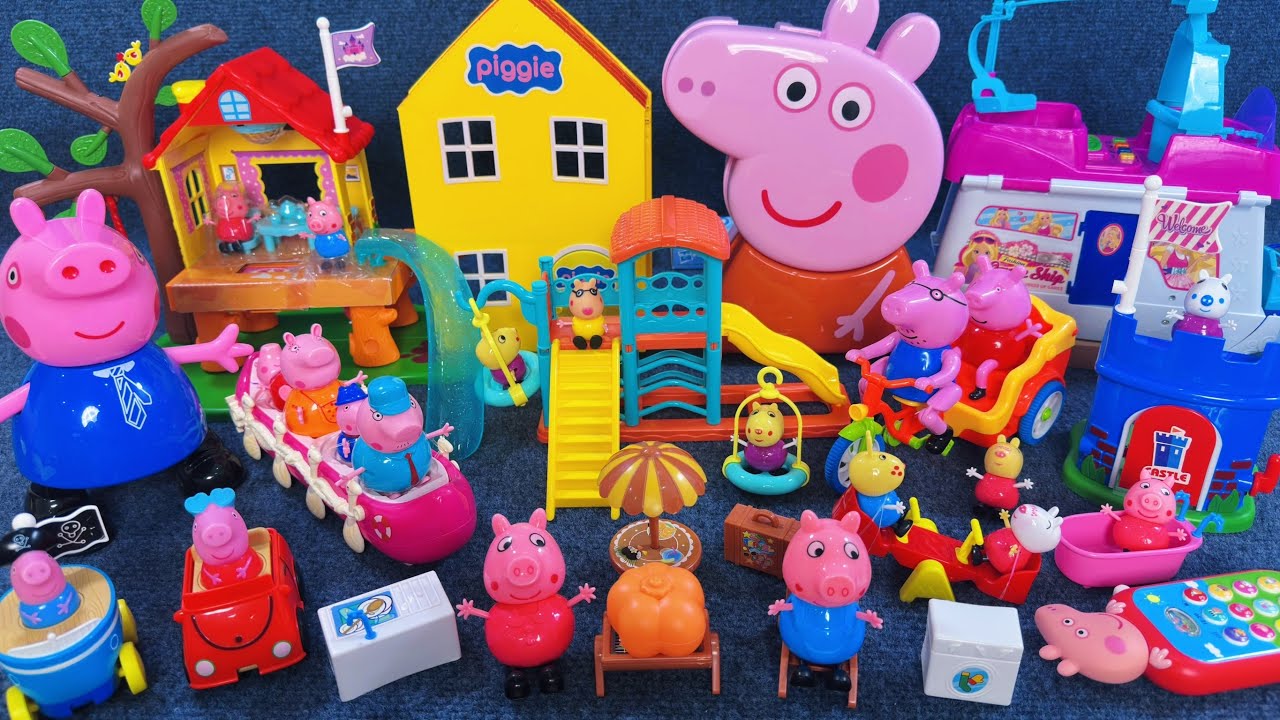 14 Minutes Satisfying with Unboxing Peppa Pig Villa and Playground Slide Toy set ASMR | Review Toys