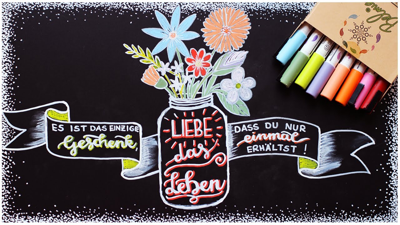HANDLETTERING + Gewinnspiel 🍀 DIY auf Tafel mit Kreidestiften
