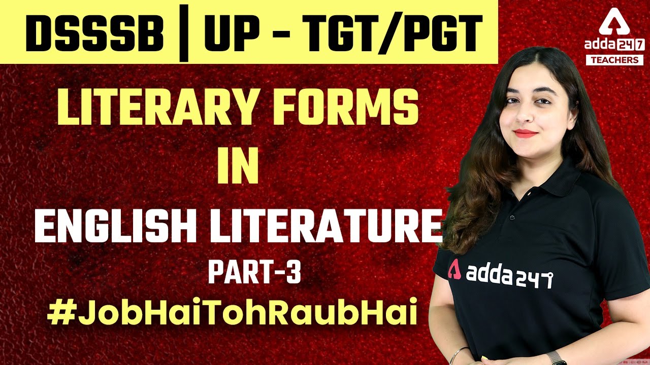 UP TGT/PGT 2022 | English | Literary Forms in English | By Aishwarya Puri