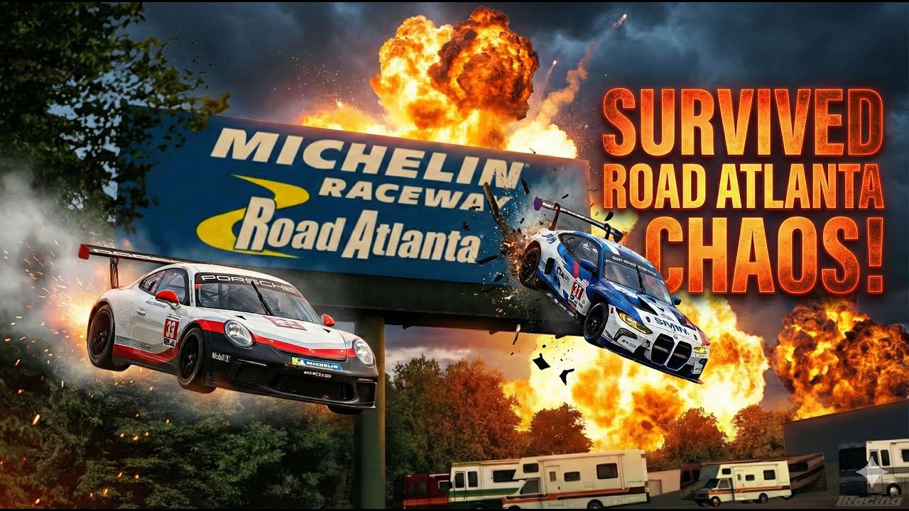SURVIVING THE BLOOD BATH! | Road Atlanta Porsche Cup Chaos