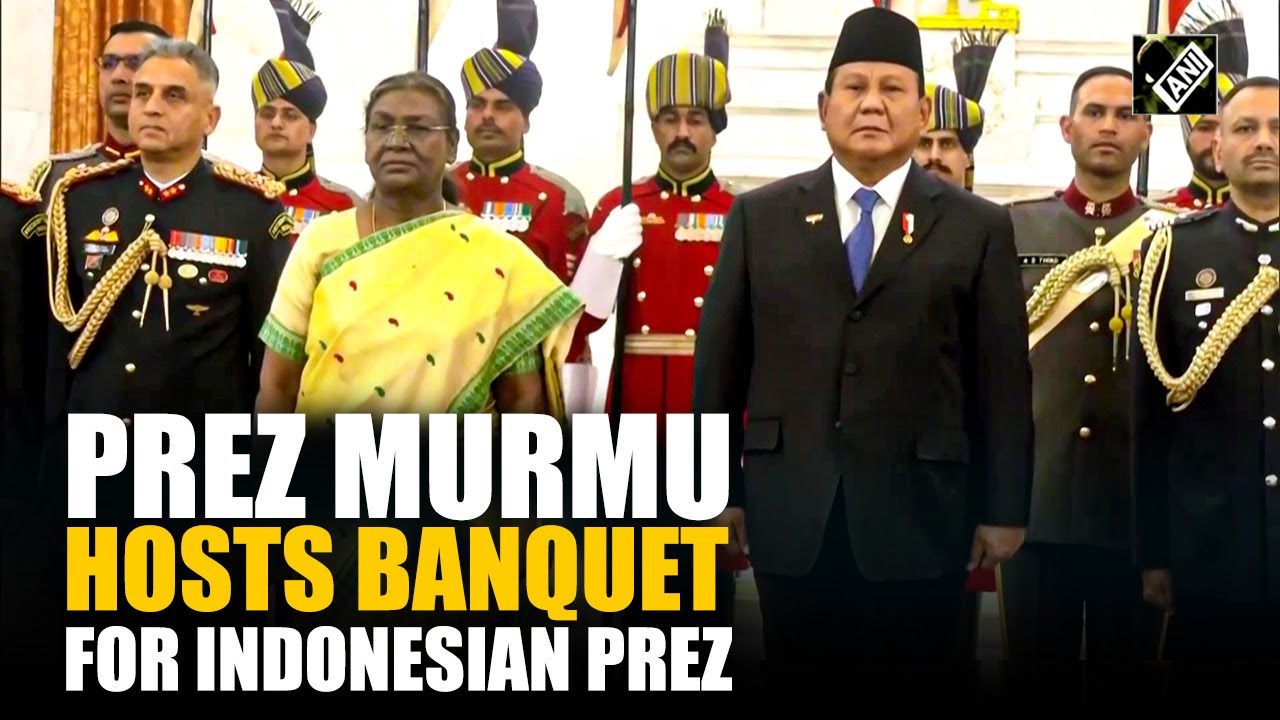 President Droupadi Murmu hosts a banquet for Indonesian Prez Prabowo Subianto at Rashtrapati Bhavan